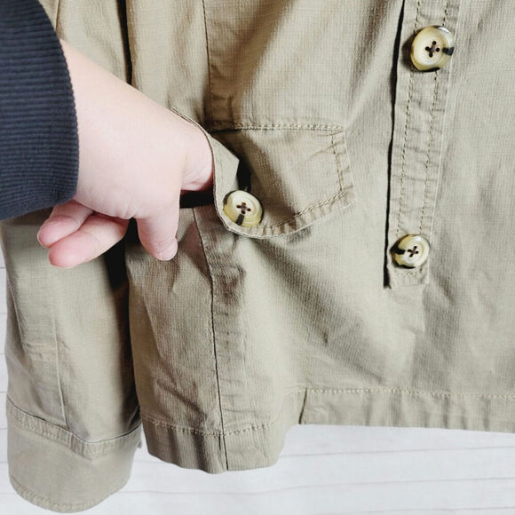 CAbi KHAKI BUTTON FRONT SHORT JACKET, SZ SMALL - Picture 3 of 11
